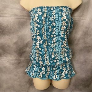 Flower Power - Aqua and cream halter